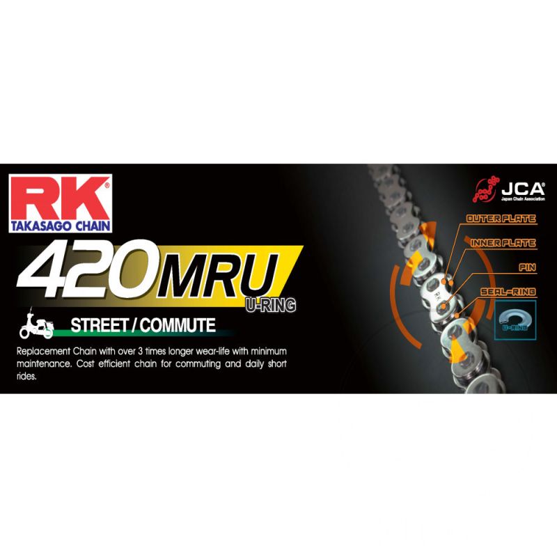 Łańcuch napędowy RK 420MRU/128 otwarty z zapinką U-Ring