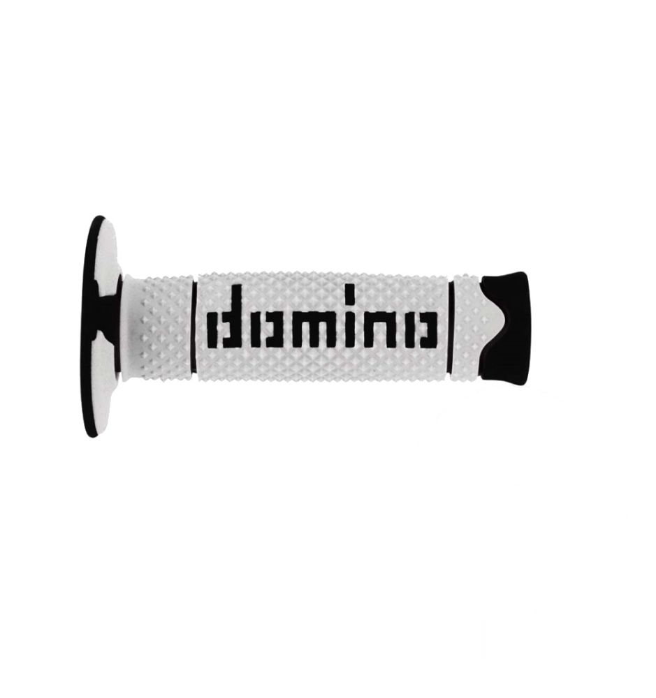 Manetka lewa + prawa Domino Offroad (biało/czarne) 22/120mm zamknięte (komplet)