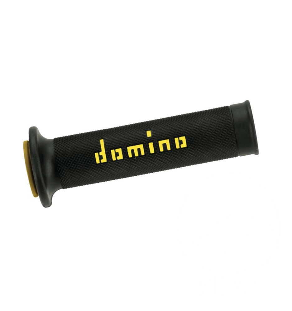 Manetka lewa + prawa Domino Offroad czarne/zółte 22/126mm otwarte (komplet)
