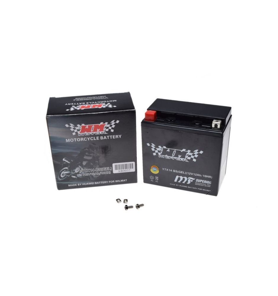 Akumulator żelowy AGM WM Motor WTX14-BS 12V, 12Ah (150x87x145) (odpowiednik YTX14-BS)