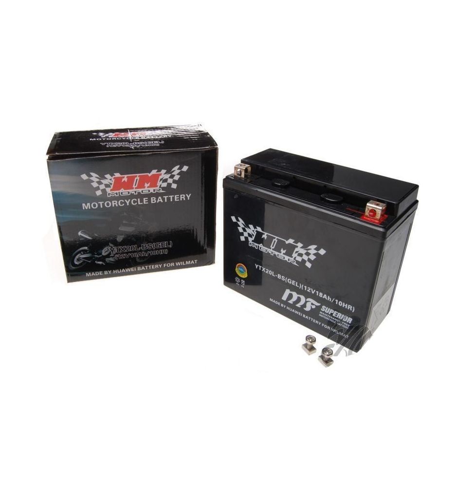 Akumulator żelowy AGM WM Motor WTX20L-BS 12V, 18Ah (odpowiednik YTX20L-BS)